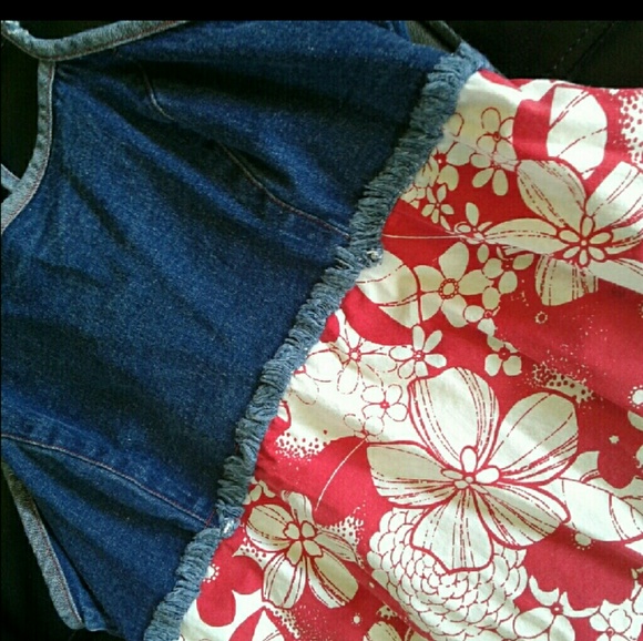 Designer Sundress w floral & denium print🔥 - Picture 2 of 3